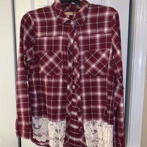 Lace Flannel Top